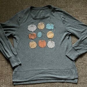 Gray Pumpkin Print Women's Sweater
